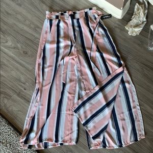 Stripped paper bag pants